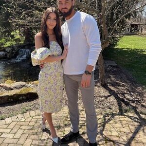 Lavish Alice Purple and Green Floral Dress